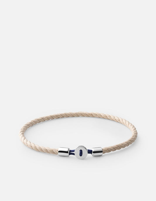 Nexus Cotton Rope Bracelet, Sterling Silver