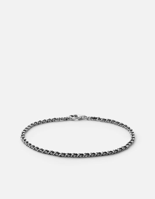 2mm Braided Chain Bracelet, Sterling Silver