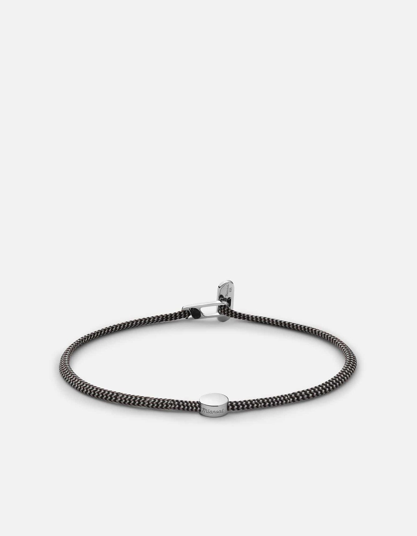 Type Metric 2.5mm Rope Bracelet, Sterling Silver/Black/Gray