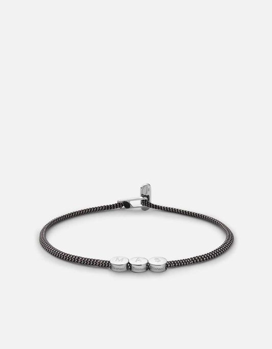 Type Metric 2.5mm Rope Bracelet, Sterling Silver/Black/Gray